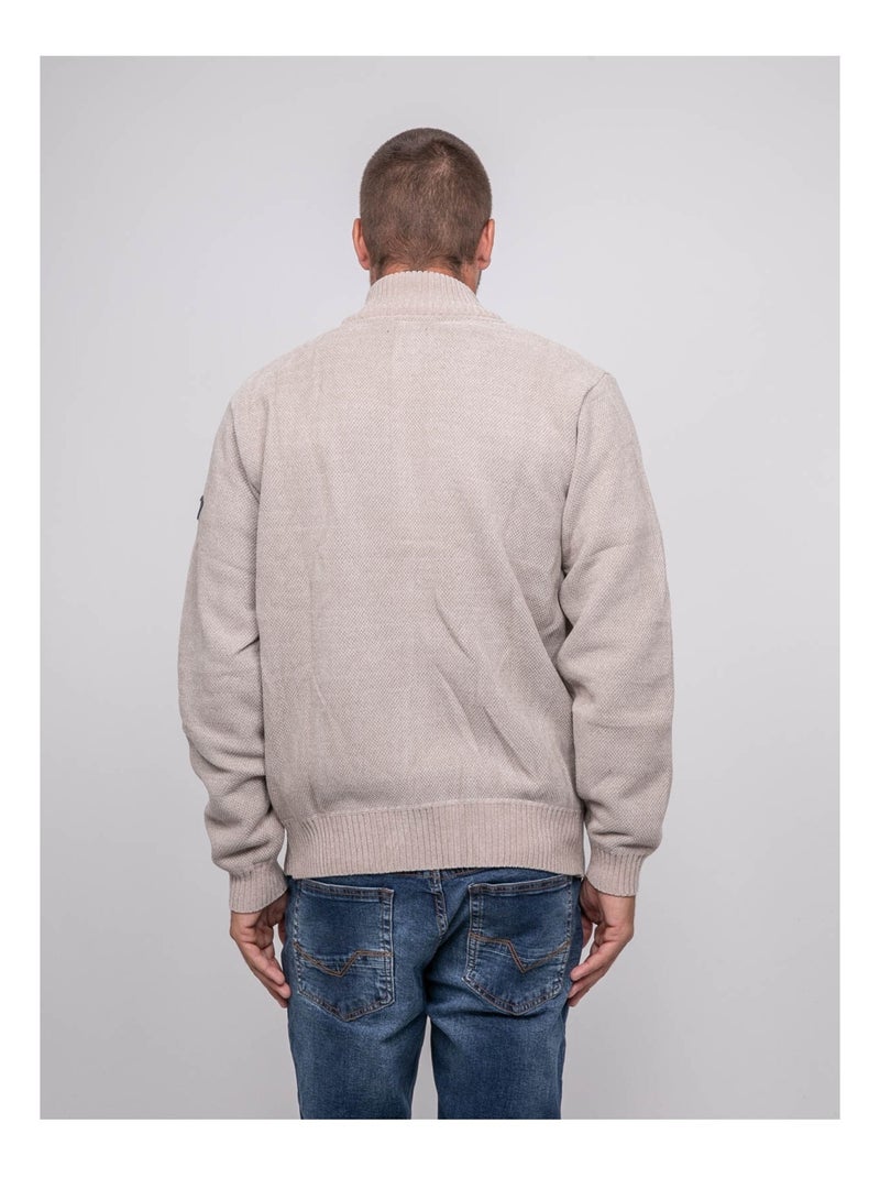 Cardigan zippé col montant LYGALE Beige - Kiabi
