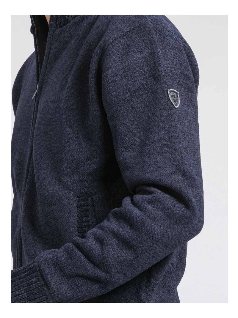 Cardigan zippé col montant lygale Blu marino - Kiabi