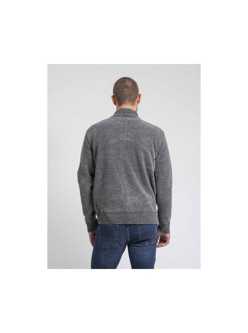 Cardigan zippé col montant LYGALE Grigio - Kiabi