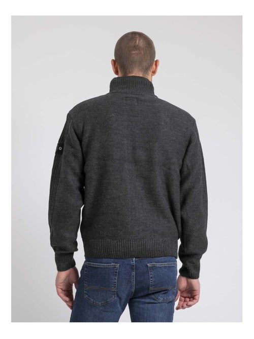 Cardigan zippé col montant pur coton LITRITON - Kiabi