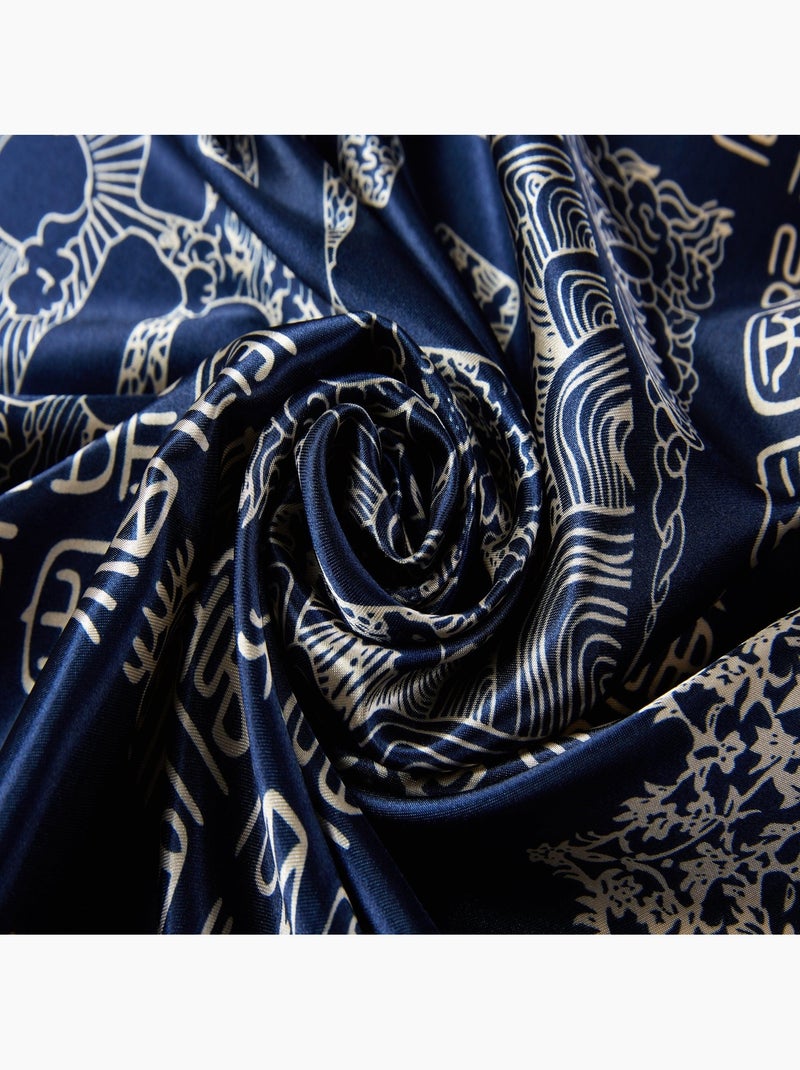 Carré seta Asia Blu marino - Kiabi