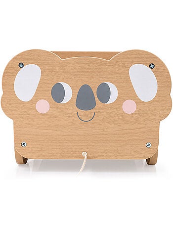 Carrello da tirare legno bambini 30x26cm portaoggetti koala mamabrum