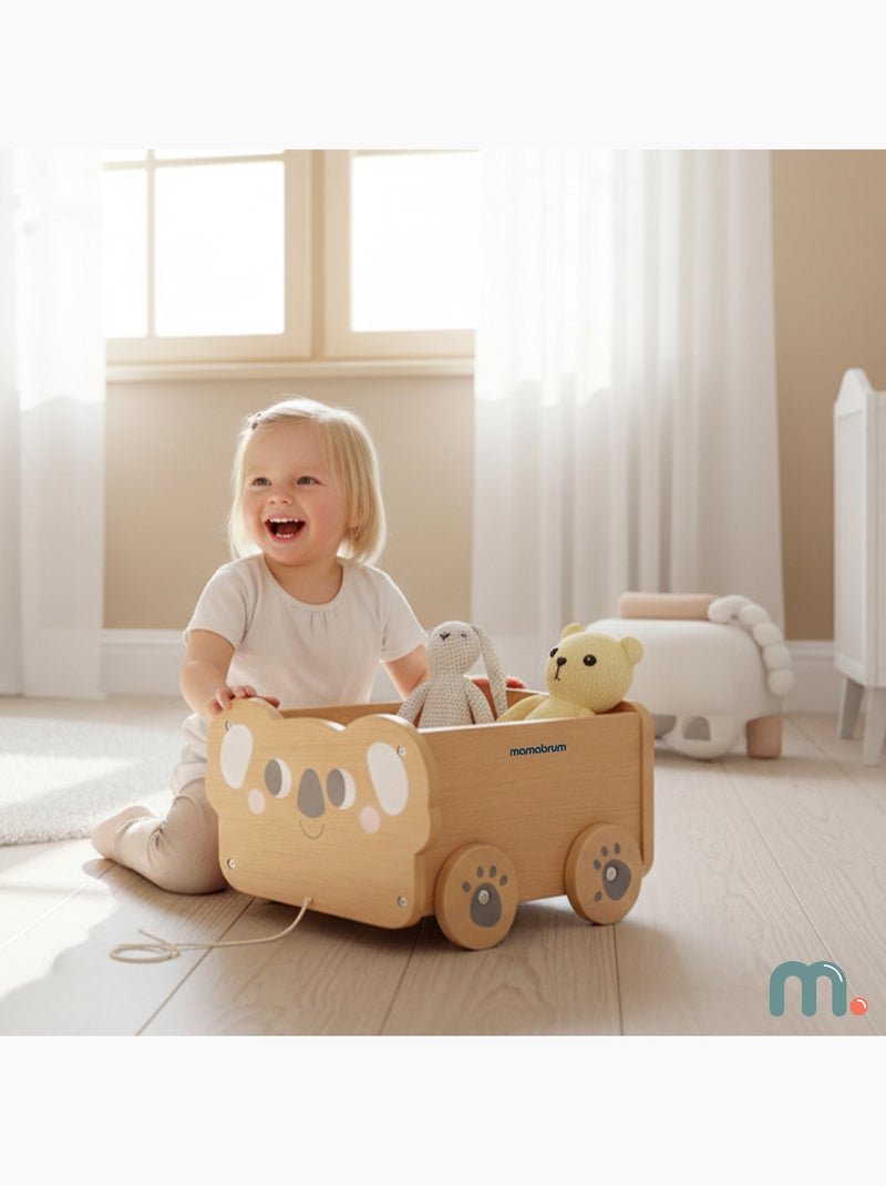 Carrello da tirare legno bambini 30x26cm portaoggetti koala mamabrum N/D - Kiabi