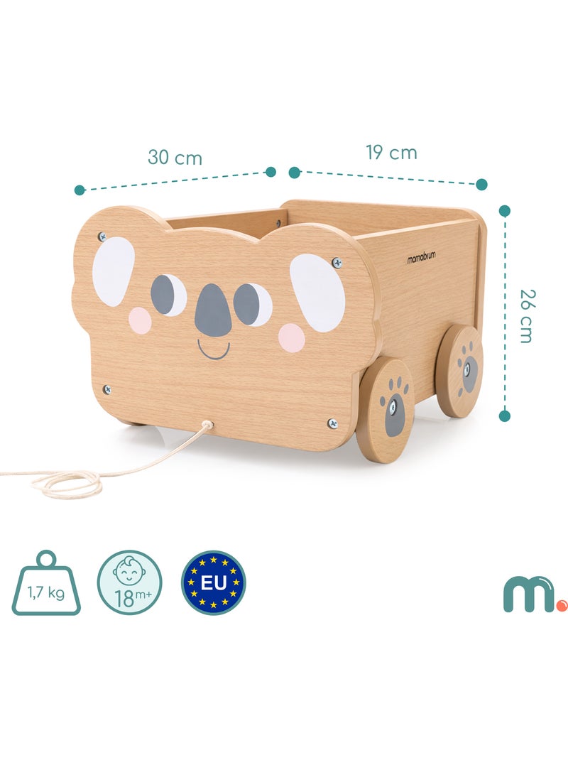 Carrello da tirare legno bambini 30x26cm portaoggetti koala mamabrum N/D - Kiabi