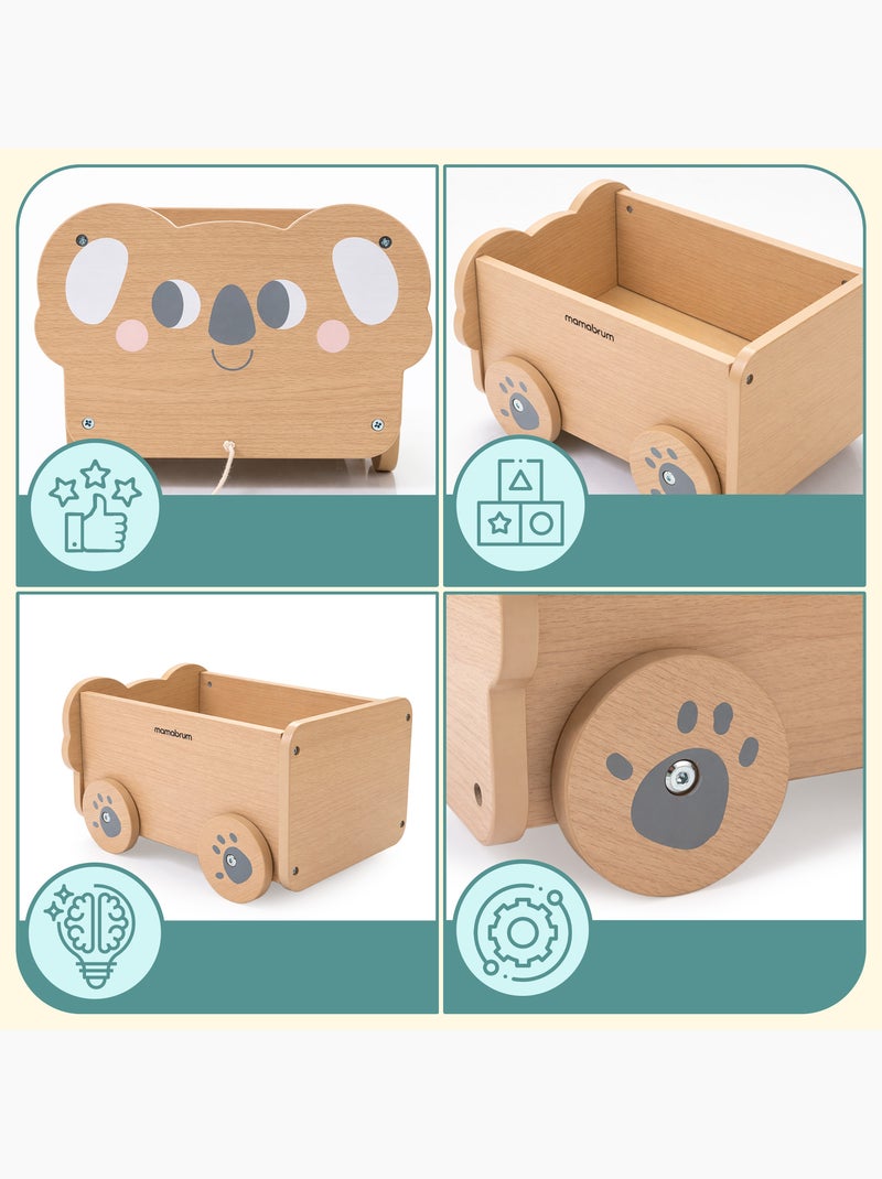 Carrello da tirare legno bambini 30x26cm portaoggetti koala mamabrum N/D - Kiabi