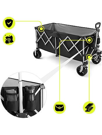 Carrello da Trasporto Pieghevole HyperMotion 250L con Ruote All Terrain e Struttura in Acciaio 100kg
