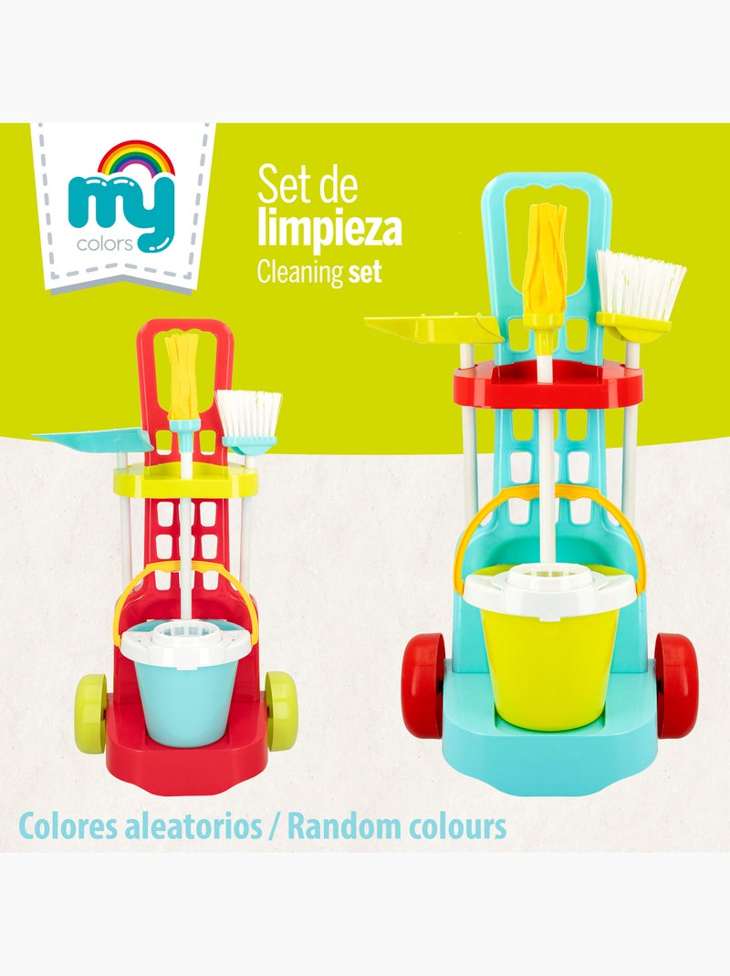Carrello di pulizia giocattolo con utensili 5 pezzi my home colors N/D - Kiabi