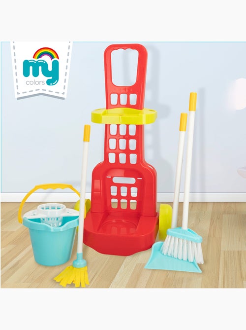 Carrello di pulizia giocattolo con utensili 5 pezzi my home colors - Kiabi Carrello di pulizia giocattolo con utensili 5 pezzi my home colors - Kiabi