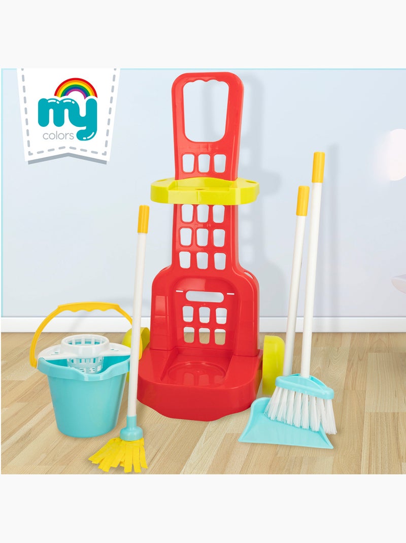 Carrello di pulizia giocattolo con utensili 5 pezzi my home colors N/D - Kiabi
