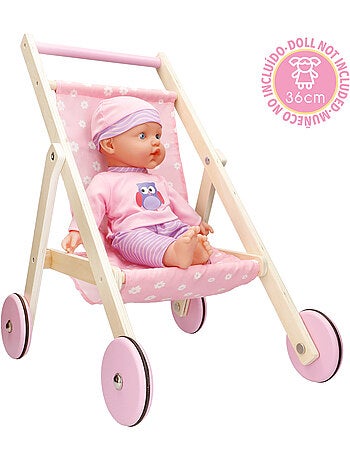 Carrello per bambole 36 cm in legno WOOMAX