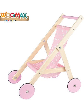 Carrello per bambole 36 cm in legno WOOMAX