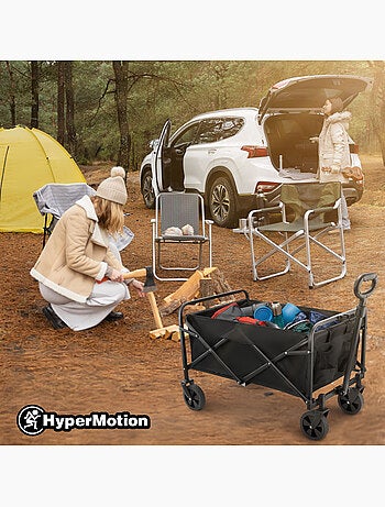 Carrello pieghevole HyperMotion 80L da trasporto, leggero e robusto, ruote 7”, portata 80 kg