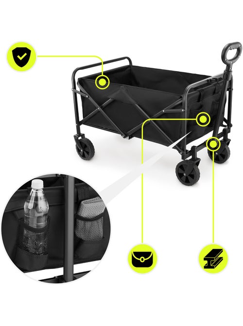 Carrello pieghevole HyperMotion 80L da trasporto, leggero e robusto, ruote 7”, portata 80 kg - Kiabi