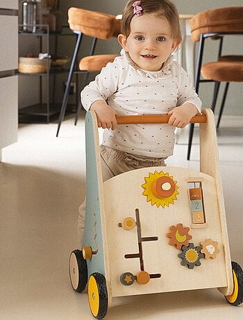 Carrello primi passi bebè con ruote dentellate