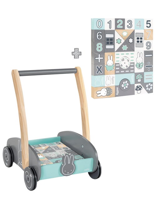 Carrello primi passi in legno + blocchi da costruzione miffy® – ROBA - Kiabi