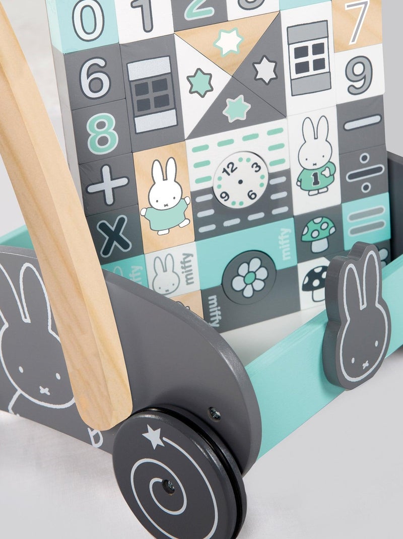 Carrello primi passi in legno + blocchi da costruzione miffy® – ROBA Grigio verde chiaro bianco - Kiabi
