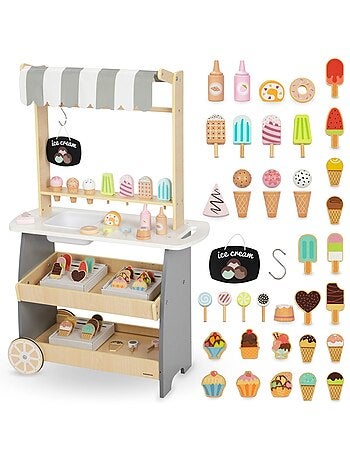 Carretto dei gelati in legno con accessori Mamabrum