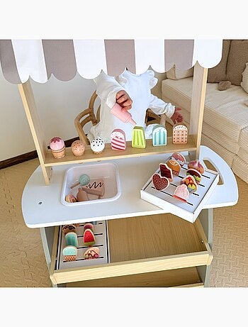 Carretto dei gelati in legno con accessori Mamabrum