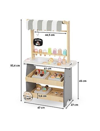 Carretto dei gelati in legno con accessori Mamabrum