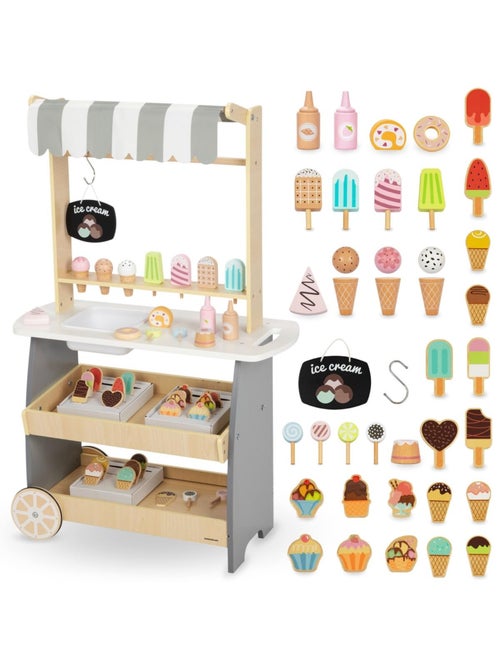 Carretto dei gelati in legno con accessori Mamabrum - Kiabi