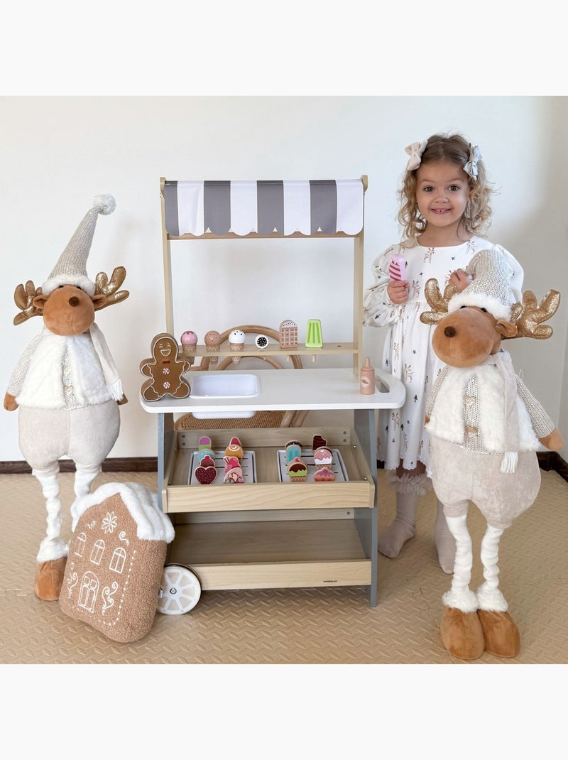 Carretto dei gelati in legno con accessori Mamabrum Grigio - Kiabi