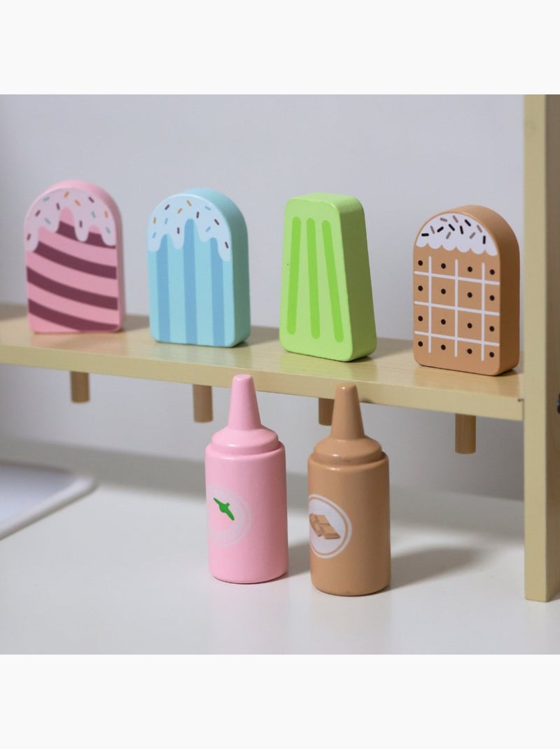 Carretto dei gelati in legno con accessori Mamabrum Grigio - Kiabi