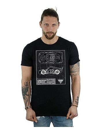 Cars Maglietta Saetta Mcqueen Planimetria Uomo