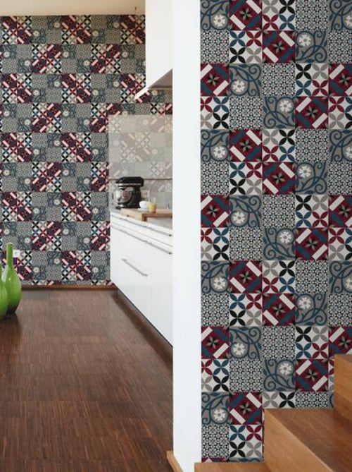 Carta da parati colorata effetto mosaico - Kiabi