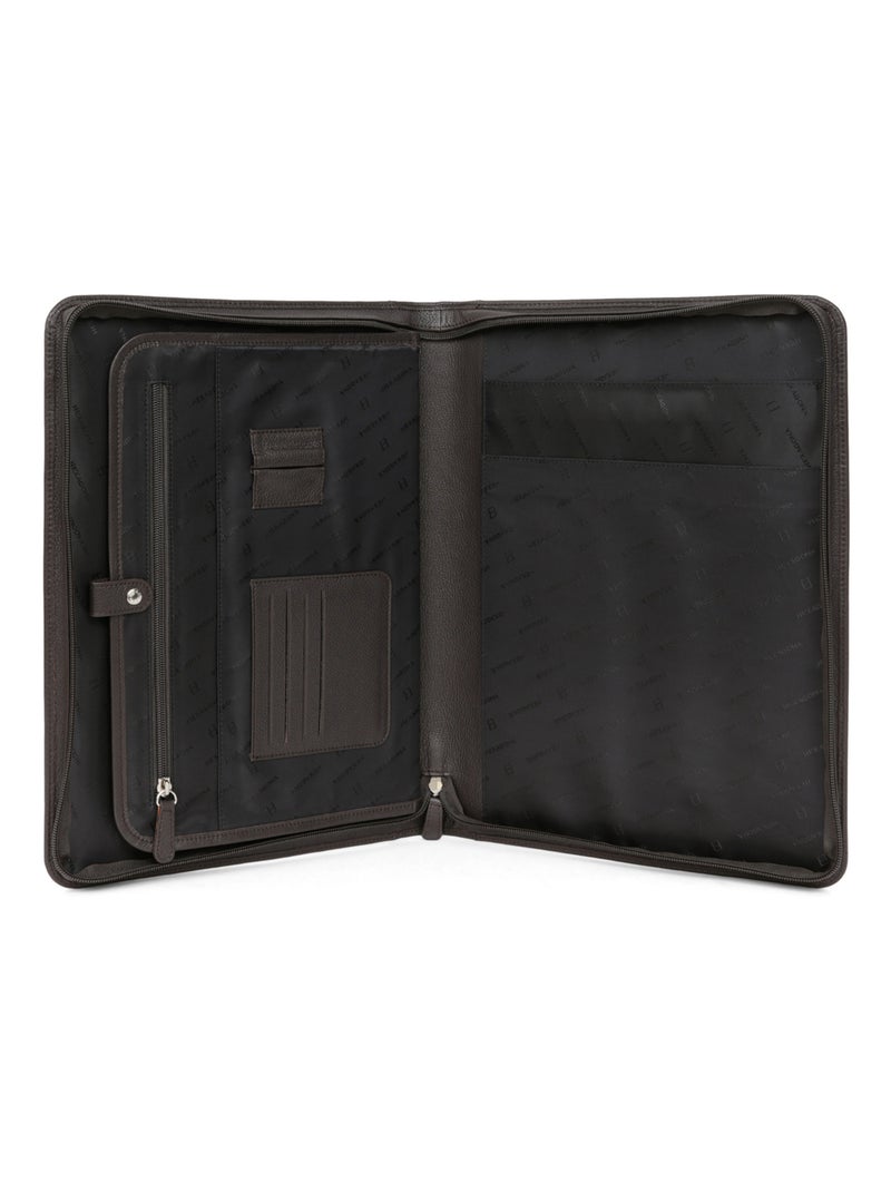 Cartella - 13" & A4 - Pelle CONFORT Marrone scuro - Kiabi