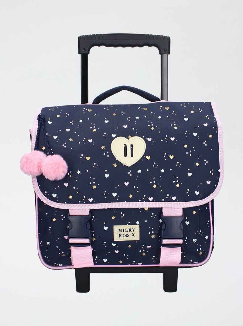 Cartella con rotelle 'fantasia' blu - Kiabi