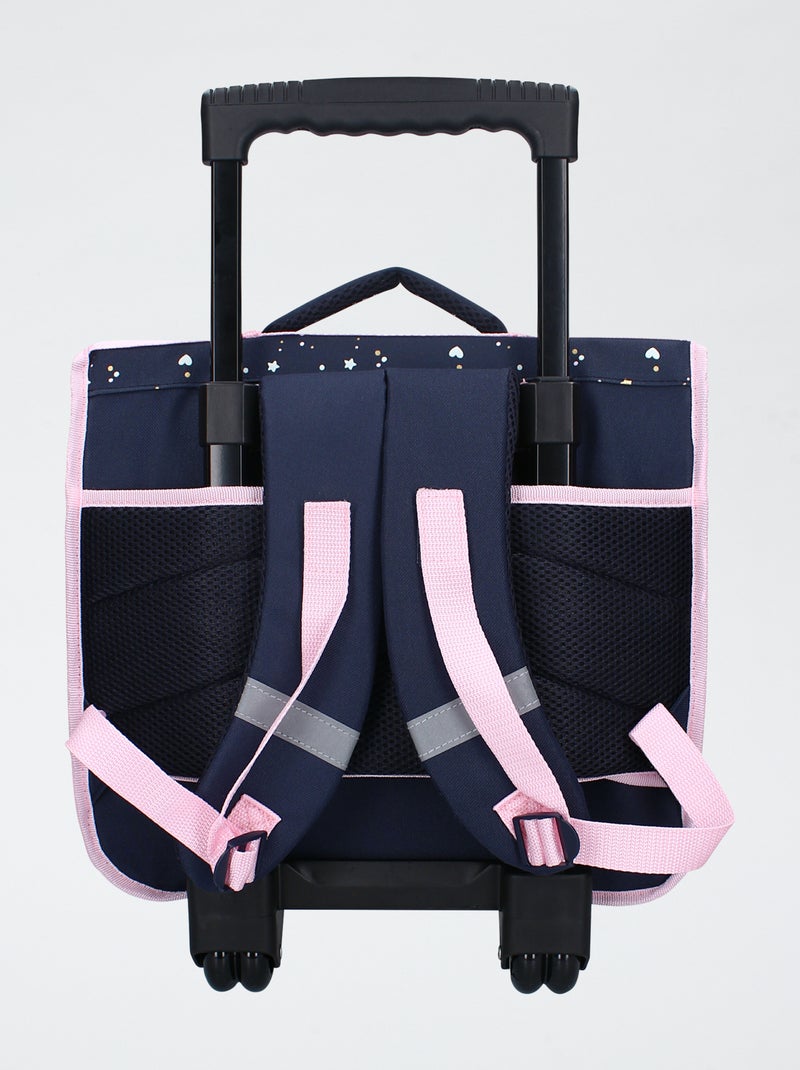 Cartella con rotelle 'fantasia' blu - Kiabi