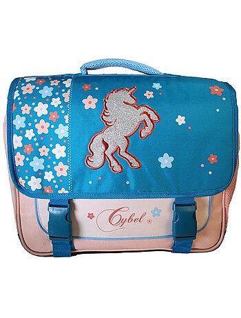 Cartella scolastica bambina Cybel Unicorno 38 cm blu e rosa 2 scomparti