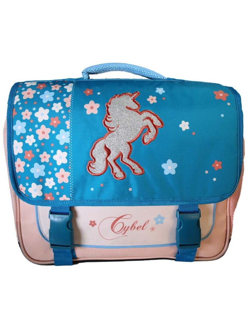 Cartella scolastica bambina Cybel Unicorno 38 cm blu e rosa 2 scomparti Multicolore - Kiabi