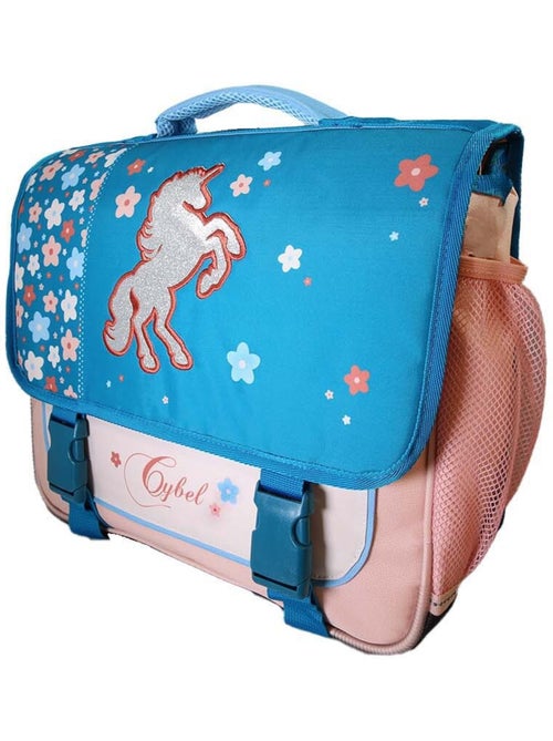Cartella scolastica bambina Cybel Unicorno 38 cm blu e rosa 2 scomparti - Kiabi