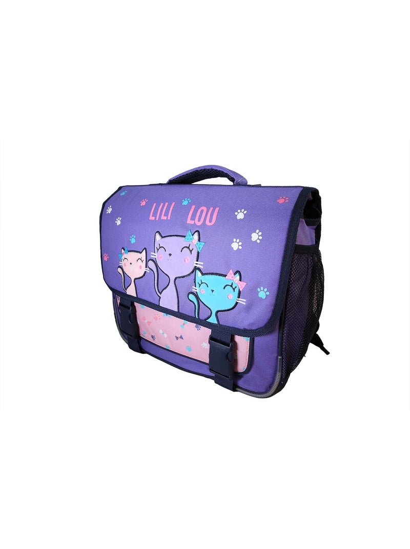 Cartella scolastica bambina Lili Lou 38 cm viola 2 scomparti Multicolore - Kiabi