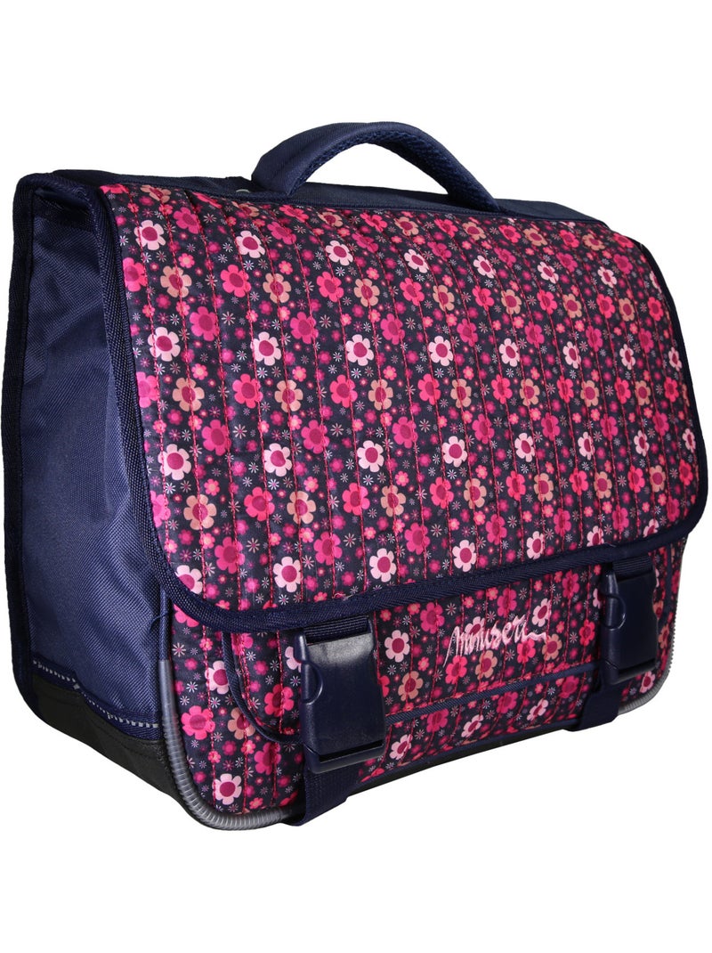Cartella scolastica bambina Miniseri 38 cm viola 2 scomparti Blu marino - Kiabi