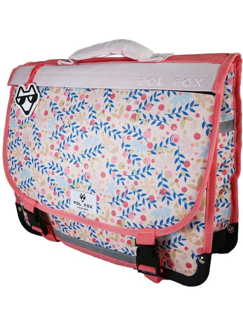 Cartella scolastica bambina POL FOX HAPPY BLUSH 38 cm reversibile 2 scomparti rosa motivo fiore Multicolore - Kiabi