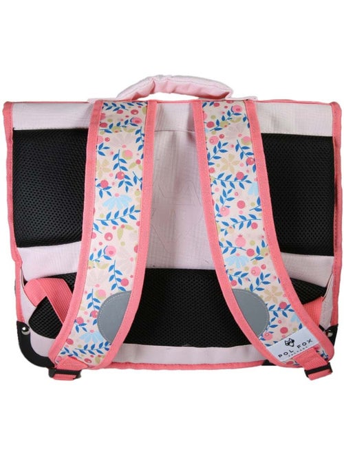 Cartella scolastica bambina POL FOX HAPPY BLUSH 38 cm reversibile 2 scomparti rosa motivo fiore - Kiabi