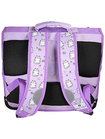 Cartella scolastica bambina POL FOX HELLO 38 cm reversibile 2 scomparti viola motivo gatto