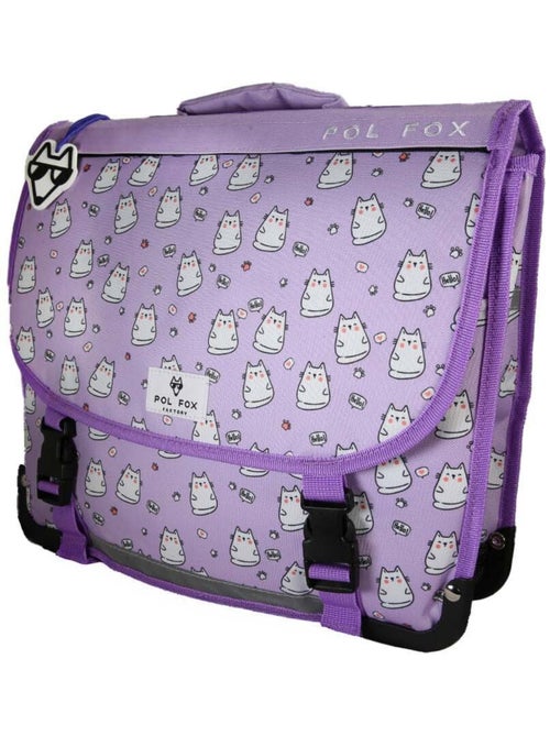 Cartella scolastica bambina POL FOX HELLO 38 cm reversibile 2 scomparti viola motivo gatto - Kiabi Cartella scolastica bambina POL FOX HELLO 38 cm reversibile 2 scomparti viola motivo gatto - Kiabi