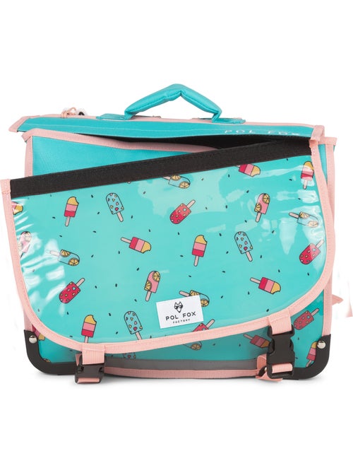 Cartella scolastica bambina POL FOX ICE POP 38 cm reversibile 2 scomparti rosa e blu motivo gelato - Kiabi Cartella scolastica bambina POL FOX ICE POP 38 cm reversibile 2 scomparti rosa e blu motivo gelato - Kiabi