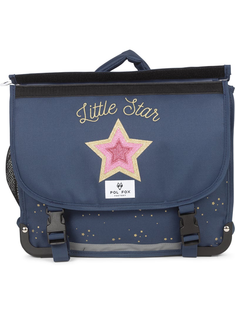 Cartella scolastica bambina POL FOX STAR BLUE 41 cm reversibile 2 scomparti blu navy motivo stella Blu marino - Kiabi