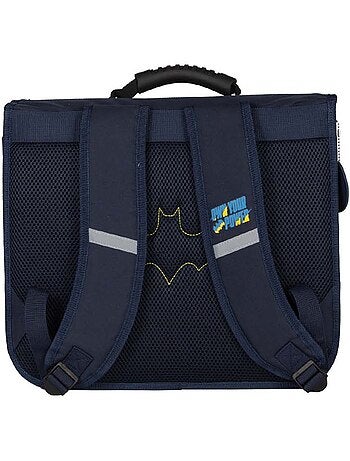 Cartella scolastica bambino Batman 38 cm blu e gialla 2 scomparti