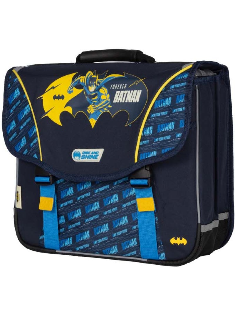 Cartella scolastica bambino Batman 38 cm blu e gialla 2 scomparti Multicolore - Kiabi