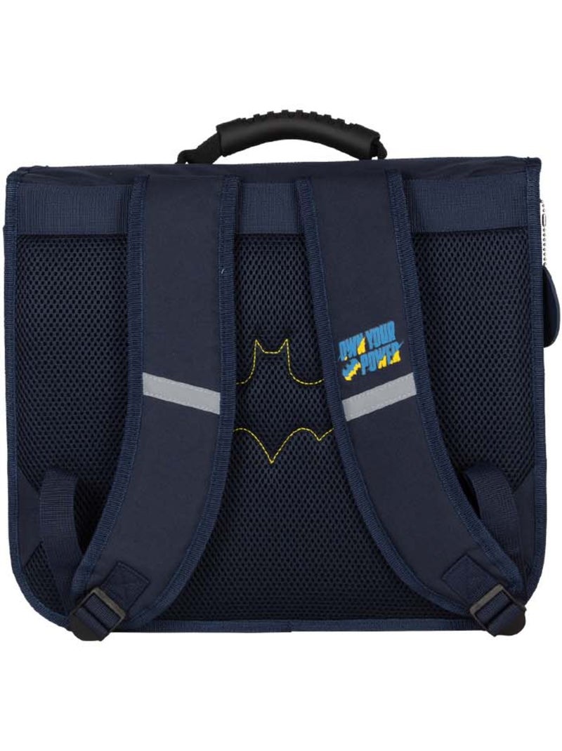 Cartella scolastica bambino Batman 38 cm blu e gialla 2 scomparti Multicolore - Kiabi
