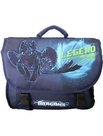 Cartella scolastica bambino Dragons 38 cm blu 2 scomparti