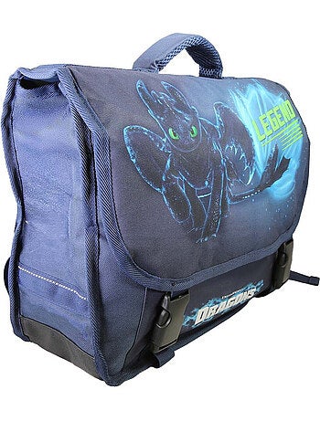 Cartella scolastica bambino Dragons 38 cm blu 2 scomparti
