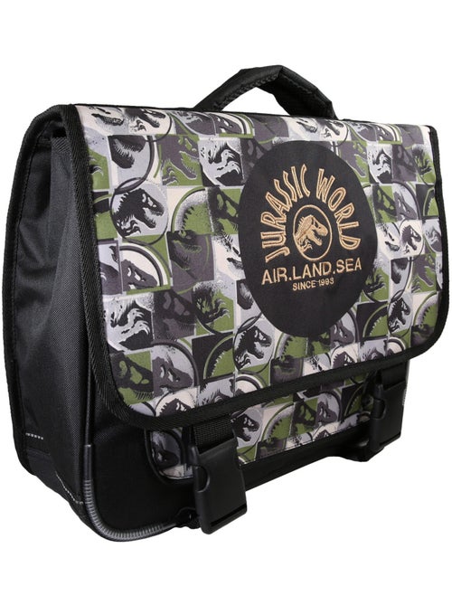 Cartella scolastica bambino Jurassic World 38 cm verde e grigia 2 scomparti - Kiabi