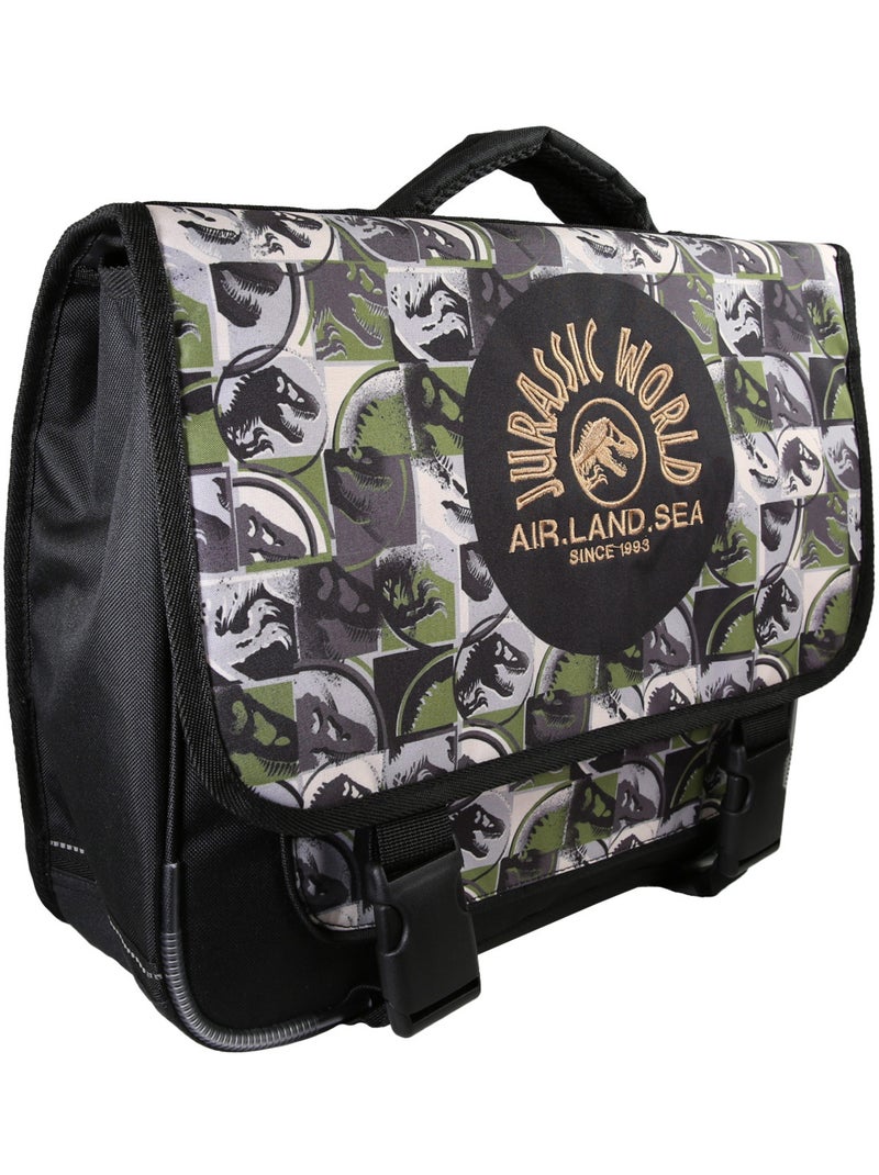 Cartella scolastica bambino Jurassic World 38 cm verde e grigia 2 scomparti Multicolore - Kiabi