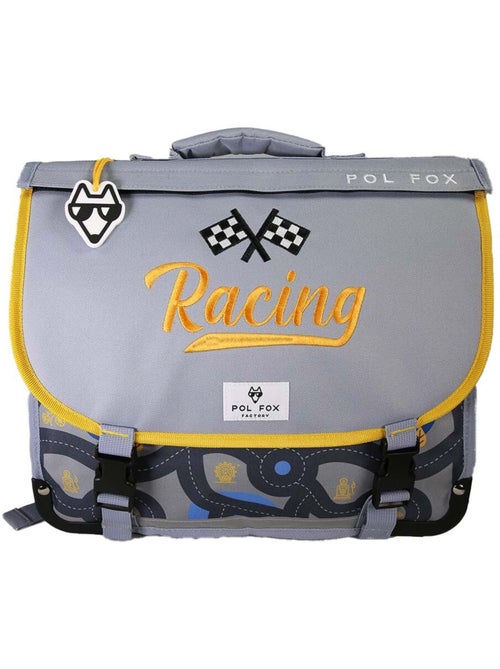 Cartella scolastica bambino POL FOX RACE 38 cm reversibile 2 scomparti grigia motivo auto - Kiabi Cartella scolastica bambino POL FOX RACE 38 cm reversibile 2 scomparti grigia motivo auto - Kiabi